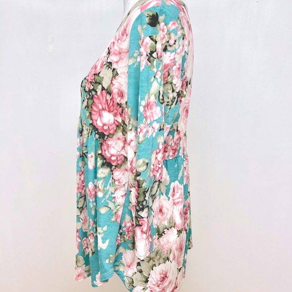 Baby Doll Floral Blouse Size Medium - Picture 4 of 4